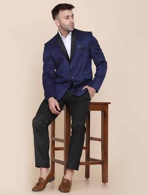 Mens blue shawl collar tuxedo suit 1