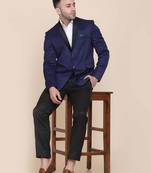 Mens blue shawl collar tuxedo suit