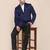 Mens blue shawl collar tuxedo suit