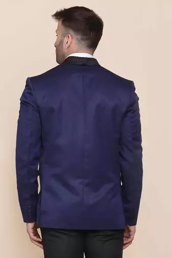 Mens blue shawl collar tuxedo suit