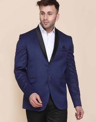 Mens blue shawl collar tuxedo suit 4
