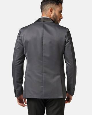 Mens dark grey shawl collar tuxedo suit 2