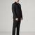 Mens black tuxedo suit with pocket square