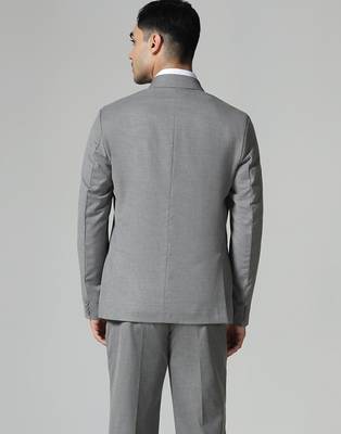 Dark grey mens notched lapel suit 2