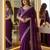 Wine Color embroidery sequins work Georgette saree