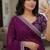 Wine Color embroidery sequins work Georgette saree