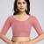 Cotton lycra stretchable comfy round neck half sleeves saree blouse readymade