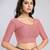 Cotton lycra stretchable comfy round neck half sleeves saree blouse readymade