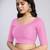 Cotton lycra stretchable comfy round neck half sleeves saree blouse readymade