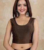 Cotton lycra stretchable comfy round neck sleeveless saree blouse readymade