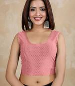 Cotton lycra stretchable comfy round neck sleeveless saree blouse readymade