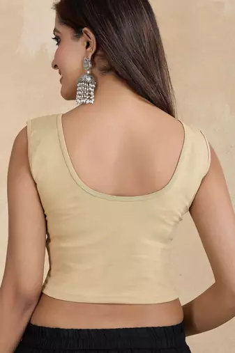 Pure cotton elastane stretchable readymade sleeveless blouse
