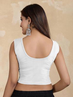 Pure cotton elastane stretchable readymade sleeveless blouse 2