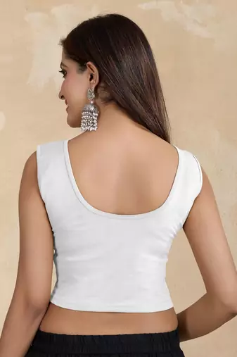 Pure cotton elastane stretchable readymade sleeveless blouse