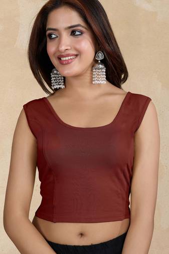 Pure cotton elastane stretchable readymade sleeveless blouse