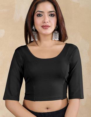 Pure cotton elastane stretchable half sleeve readymade blouse 1
