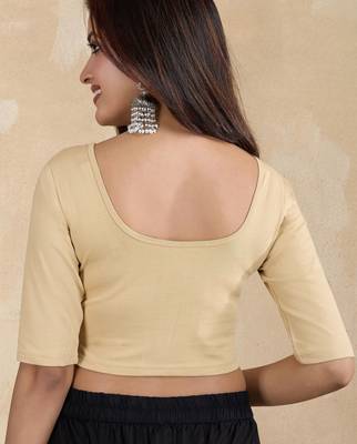 Pure cotton elastane stretchable half sleeve readymade blouse 2