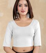Pure cotton elastane stretchable half sleeve readymade blouse