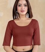Pure cotton elastane stretchable half sleeve readymade blouse