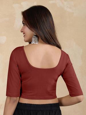 Pure cotton elastane stretchable half sleeve readymade blouse 2