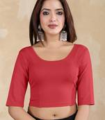 Pure cotton elastane stretchable half sleeve readymade blouse