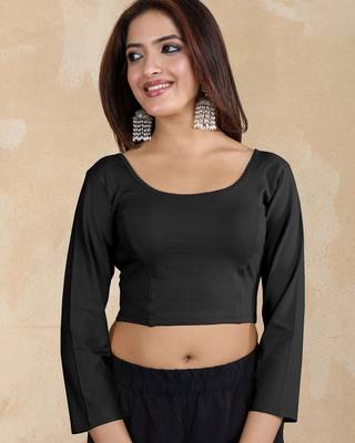 Pure cotton elastane stretchable elbow sleeve readymade blouse 3