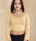 Pure cotton elastane stretchable elbow sleeve readymade blouse