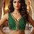 Women's darkgreen dhupion silk embroidery sequence work blouse choli stylish saree blouse