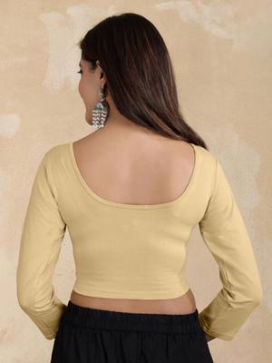 Pure cotton elastane stretchable elbow sleeve readymade blouse 2