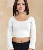 Pure cotton elastane stretchable elbow sleeve readymade blouse