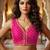 Women's pink dhupion silk embroidery sequence work blouse choli stylish saree blouse