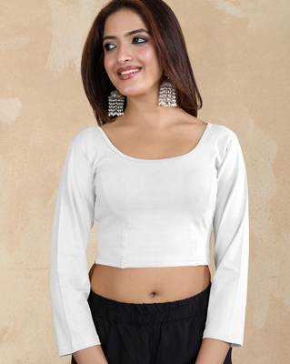 Pure cotton elastane stretchable elbow sleeve readymade blouse 3