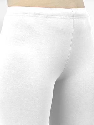 White super combed cotton elastane stretch churidar length leggings & ultrasoft waistband 4