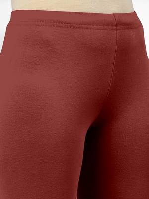 Maroon super combed cotton elastane stretch churidar length leggings &ultrasoft waistband 3