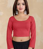 Pure cotton elastane stretchable elbow sleeve readymade blouse