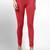 Red super combed cotton elastane stretch churidar length leggings & ultrasoft waistband