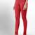 Red super combed cotton elastane stretch churidar length leggings & ultrasoft waistband
