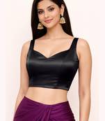 Women's black dhupion silk embroidery sequence work blouse choli stylish saree blouse