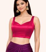 Women's pink dhupion silk embroidery sequence work blouse choli stylish saree blouse