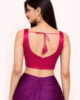 Women's pink dhupion silk embroidery sequence work blouse choli stylish saree blouse 2