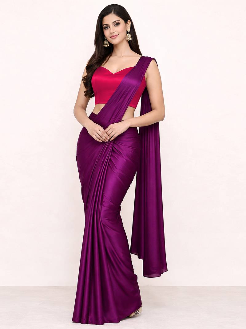 Women's pink dhupion silk embroidery sequence work blouse choli stylish saree blouse