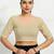 Polyester elastane zari stretchable half sleeve ready to wear blouse for women