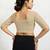 Polyester elastane zari stretchable half sleeve ready to wear blouse for women