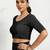 Polyester elastane zari stretchable half sleeve ready to wear blouse for women