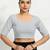 Polyester elastane zari stretchable half sleeve ready to wear blouse for women