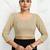 Polyester elastane zari stretchable elbow sleeve ready to wear blouse for women