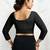Polyester elastane zari stretchable elbow sleeve ready to wear blouse for women