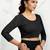 Polyester elastane zari stretchable elbow sleeve ready to wear blouse for women