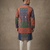 Multi-colour digital patchwork print cotton blend straight mandarin collar men's kurta
