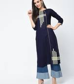 cotton straight kurta with patchwork ,blue,(s,m,l,xl,2xl,3xl)